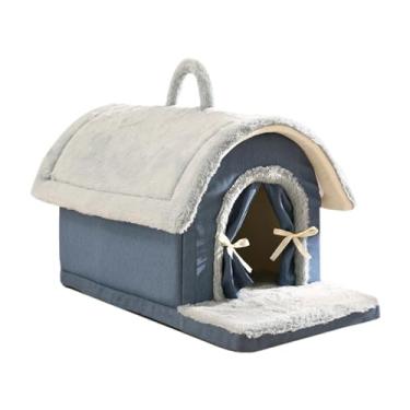 Imagem de MotiveTech Toca para cães e gatos de pequeno porte, confortável, fácil de limpar, antiderrapante, para uso interno, removível, fechada e quentinha, ideal para, L