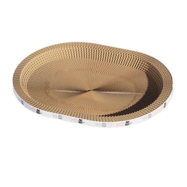 Imagem de ＡＷＨＡＯ Arranhador para gatos, cama para arranhar, cama de papelão para sala de estar, tigela para arranhar para gatos internos, Oval L