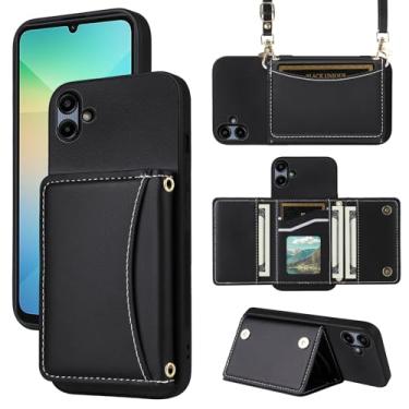 Imagem de Furiet Capa carteira para Samsung Galaxy A06 5G com alça transversal de couro PU premium porta-cartão à prova de choque resistente acessórios de corpo inteiro capa fina para celular Ao6 A 06 4G LTE