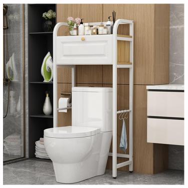 Imagem de SPXMQSS Unidade de armazenamento para máquina de lavar, unidade de armazenamento sobre vaso sanitário com portas, prateleira de armazenamento de banheiro independente para banheiro, lavanderia