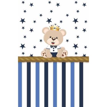 Imagem de Papel De Parede Adesivo Infantil Ursinho Azul 300X52Cm - Lcg Eletro