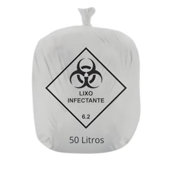 Imagem de Kit 100 Unidades Saco de Lixo Hospitalar Infectante Rava 50L
