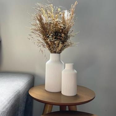 Imagem de Vaso Decorativo Nórdico Minimalista 3D – Decoração Moderna para Sala Escritório e Ambiente Contemporâneo (Branco,15cm)