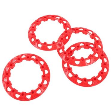 Imagem de Ymiko Conjunto de Acabamento de Roda de Atv de 8 Polegadas Capa de Calota de Plástico para Kart, Ajuste Universal Com Proteção Resistente a Arranhões e Detalhes Decorativos de Aro (Vermelho)