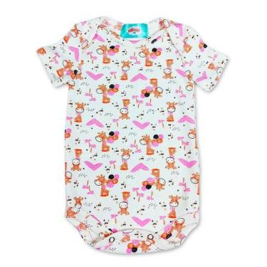 Imagem de Body Girafinha de Manga Curta WeeKids - Suedine 100% Algodão para Bebê