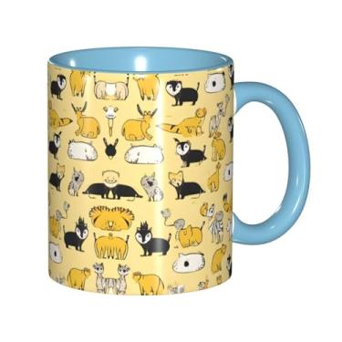 Imagem de Zeraoke Hairy Ferret Print Canecas de café criativas, personalizadas, presente para família, tamanho de 325 ml, unissex