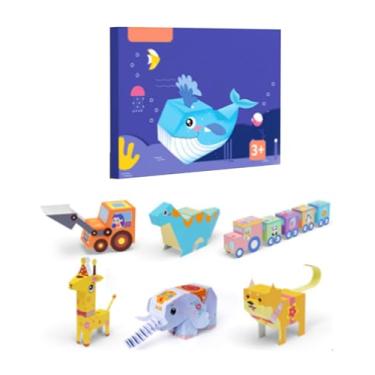 Imagem de Kit de papel origami para crianças, padrões fofos coloridos, atividade artesanal educacional para crianças, jardim de infância, material seguro, exercício, habilidades práticas (Dificuldade Nível 3)