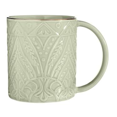 Imagem de Santa Barbara Design Studio Caneca de Natal de Natal de cerâmica em relevo, 473 ml, névoa de sálvia