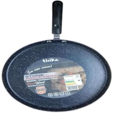 Imagem de Frigideira, superficie antiaderente, panquecas deliciosas, borda baixa, inducao, cozinhar levemente, 26cm, preta, essencial.