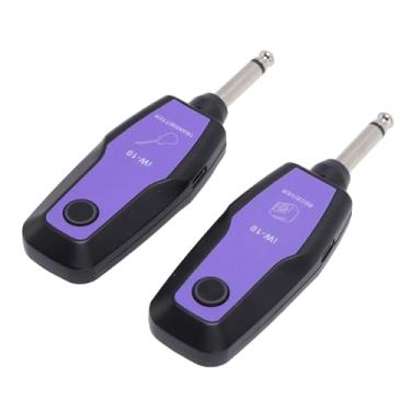 Imagem de Cryfokt Transmissor de Guitarra Sem Fio Sem Fio Recarregável para Ukulele Baixo de Guitarra Elétrica, Receptor USB C de 4 Canais de Alcance de 98FT, Ideal para Músicos, Material ABS Roxo