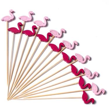 Imagem de PuTwo Palitos de bambu feitos à mão 100 unidades 12 cm em decoração de flamingo