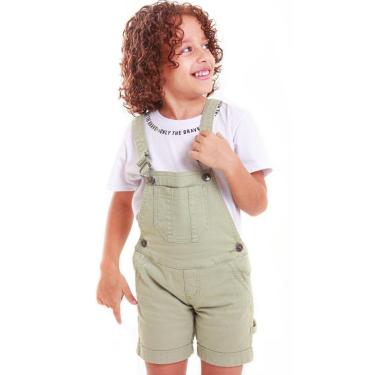 Imagem de Jardineira Infantil Shorts Curto Verde Menta-Masculino