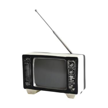 Imagem de Baoblaze Escultura ornamental de rádio vintage, decoração europeia para casa, arte retrô, estátua de resina, decoração de mesa de centro para prateleira ou, Branco