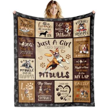 Imagem de YDAISCU Presentes Pitbull para mulheres, presentes Pitbull Mom cobertores 152 cm x 127 cm, presente para proprietários de cães Pitbulls, amantes de mulheres, decorações de Natal Dia das Mães