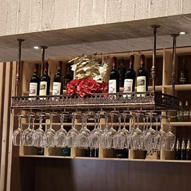 Imagem de Moldura de vidro para copo de vinho, rack de vinho de metal, altura e espaçamento ajustáveis, rack de decoração de vinho para restaurante e bar
