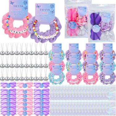 Imagem de Hoteam 120 Pcs Friendship Party Favors Include Friendship Beaded Bracelets Hair Scrunchies Disco Ball Necklace Heart Sunglasses Gift Bag Era Popular Singer Gift Sets for Fans Birthday Party Decor