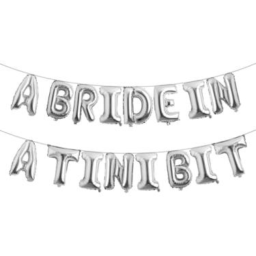 Imagem de A Bride in A Tini Bit Balões de letras para decoração de festa de despedida de solteira com tema Espresso Martini (A BRIDE IN A TINI BIT prata)