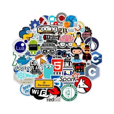 Imagem de Adesivos De Programação Geek Para Laptop E Telefone, 10, 30, 50 Peças,