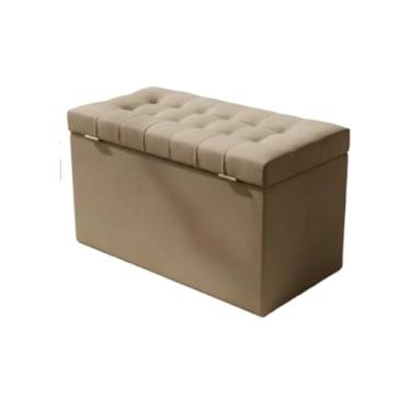 Imagem de Banqueta Decorativa Com EspaçO De Armazenamento - FáCil Acesso(BEGE ESCURO,Pés em PVC)