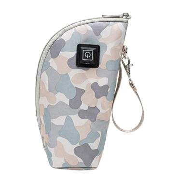 Imagem de Dynwave Bolsa térmica portátil para aquecimento de mamadeiras infantis com 3 níveis de temperatura, fechamento em zíper, aquecedor de bebidas compacto e capa, Style a