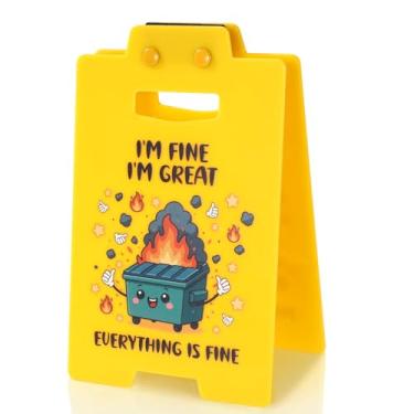 Imagem de Placa Escritório Lixeira em Chamas, Placas Mesa Engraçadas Advertência Decoração Escritório com Tema Lixeira Chamas Presentes Ideais para Colegas Trabalho Mulheres Homens Chefes Colegas