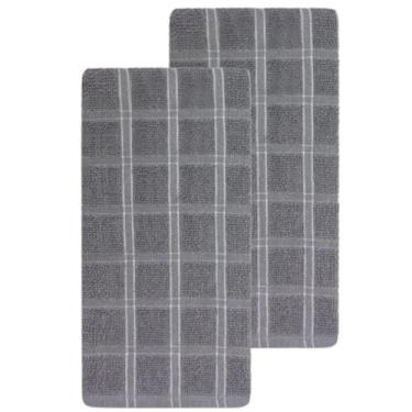 Imagem de Kit 2 Panos De Prato Camesa Chess 45 x 65 cm, Cinza