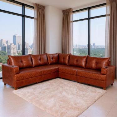 Imagem de Sofá 5 Lugares 2,57x2,57m Canto Essenza Luxo Bom Pastor, Terra Cota Ve