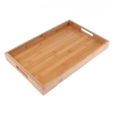 Imagem de Bandeja Organizadora com Alça Multiuso, Resistente e Decorativa para Cantinho do Café, Cozinha e Mesa Posta Ideal para Moradores de Casa(BAMBU 2 ALÇAS 32X20CM)