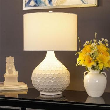 Imagem de Luxo Contemporâneo Lâmpada De Mesa De Cerâmica LED Criatividade Americana Sala De Estar Quarto Estudo Villa Hotel Cama Mesa Luz (Estilo 072)