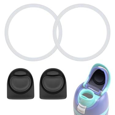 Imagem de IIUIKOO Substituição de tampa de garrafa de água premium e vedação de borracha para Owala FreeSip 473 ml, 538 g, 680 g, 947 g, 40 (4 peças, cinza e branco)