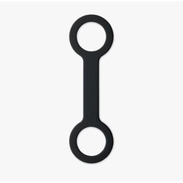 Imagem de Alça de silicone preta para garrafa de água portátil antiderrapante para esportes ao ar livre, corrida, ciclismo e uso diário de hidratação