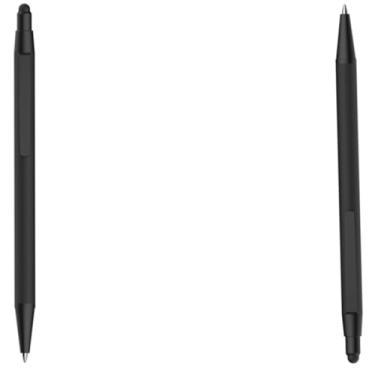 Imagem de Caneta Esferográfica em Metal Emborrachada com Ponta Touch, Escrita Azul, 25g, 1 Unidade (Kit 2 preto)