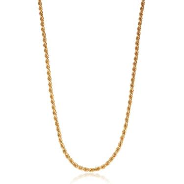 Imagem de Colar Feminino de Moeda Antiga Banhada a Ouro 18k - Corrente Elo Baiano 2mm