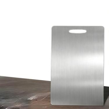 Imagem de Tábua de Corte Aço Inoxidável 304 - Antibacteriana e À Prova de Mofo, Durável para Cozinha Doméstica e Profissional, Fácil de Limpeza