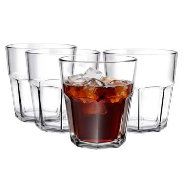 Imagem de Jelawat Conjunto de 4 copos de plástico inquebráveis Tritan de 255 g, livres de BPA e laváveis na lava-louças, adequado para crianças para sucos e bebidas