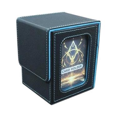 Imagem de Caixa De Cartas YuGiOh MTG Para 100+ Cartas Com 2 Divisores Em Couro P