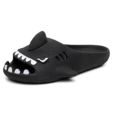 Imagem de Chinelo Infantil Slide Tubarao Divertido Barbatana Calce Facil Microexpandido Conforto Resistente-Unissex