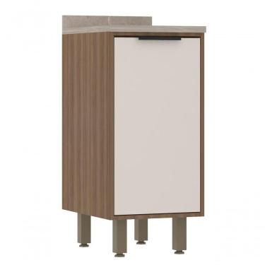 Imagem de Balcão De Cozinha Com Tampo 40 Cm 1 Porta De Abrir Aspen Luciane Móveis beige