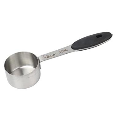 Imagem de Colher de Medição Café 1 8 Xícara Aço Inoxidável com Cabo Sílica Capacidade Grande Sensação Mão Confortável Design Redondo para Cozinha Casa Chá Leite em Pó