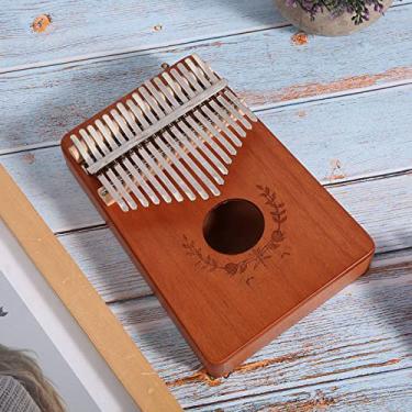 Imagem de KIMISS Kalimba Thumb Piano 17 Teclas Instrumento Portátil de Mogno para Iniciantes LTK17S - Fácil de Tocar para Todas As Idades (Natural)