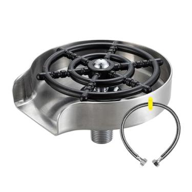 Imagem de Lavadora de vidro para pia, enxaguadora de copos para pia | Lavagem rápida do copo com enxágue - Enxaguador de vidro multifuncional para pia de cozinha, arruela de copo de aço inoxidável para pia