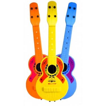 Imagem de Violão de Brinquedo Infantil 38cm | Viola de Plástico Leve para Crianças +3 Anos | Estimula Criatividade, Coordenação Motora e Diversão | Cores Sortidas (1 Unidade)