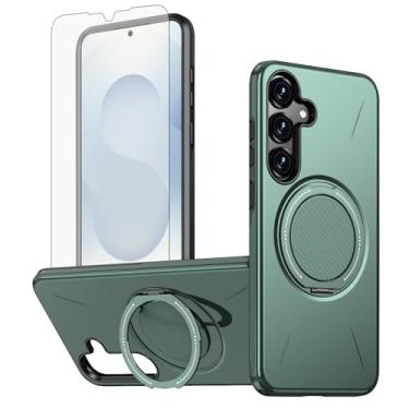 Imagem de Asuwish Capa de celular para Samsung Galaxy S24/S25 5G capa magnética com protetor de tela de vidro temperado e à prova de choque fino híbrido anel suporte rígido S 24 24S 25 25S G5 SM-S931U feminino