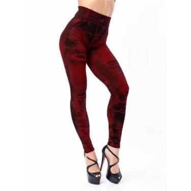 Imagem de Leggings Jeans Cintura Alta para Mulheres - Efeito Push Up e Modelagem