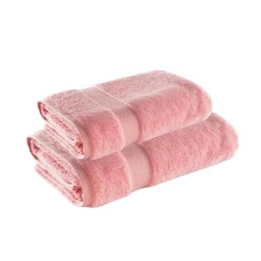 Imagem de Kit Toalha de Banho e Rosto Rosa Super Soft Zero Twist Corttex