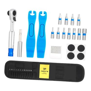 Imagem de Baoblaze Kit de ferramentas para reparo de bicicletas, conjunto de chaves de catraca reversíveis, kit de ferramentas multiuso para manutenção de pneus, móveis