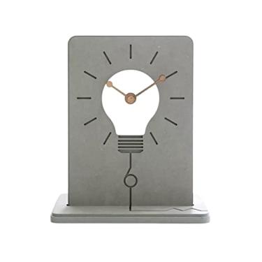 Imagem de pcagfaajmh Relógio de manto moderno simples decoração de mesa nórdica sala de estar quarto relógio de mesa doméstico relógio decorativo silencioso relógio de mesa relógio de lareira vintage (cor: 1