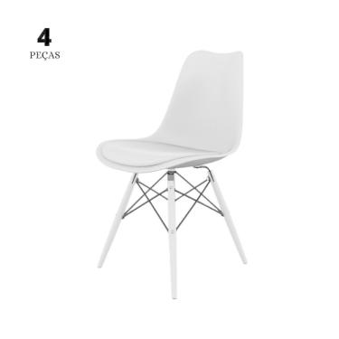 Imagem de Conjunto Com 4 Cadeiras Saarinen Branca  Base Em Polipropileno
