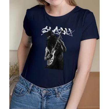 Imagem de Camisa Camiseta Adulto Masculina Feminina Algodão De Rock Slash Guitar