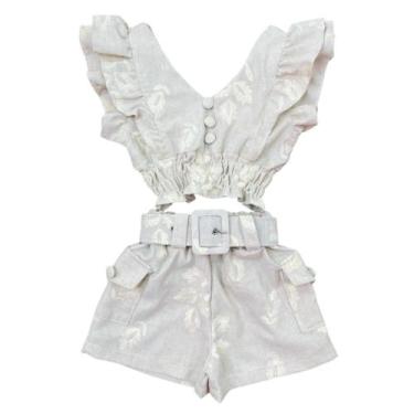Imagem de Look Infantil De Ano Novo Cropped E Short Bordado Lançamento - Mini Di